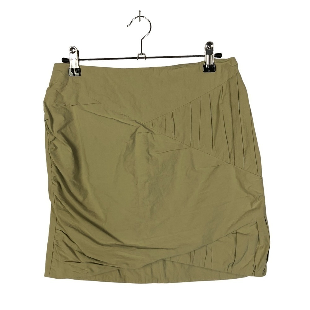 Zara Beige Drape Front Mini Skirt M